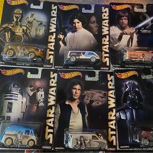 STAR WARS HOTWHEELS REAL RIDERS ULTRA MINT SEALED COMPLETE SET !!